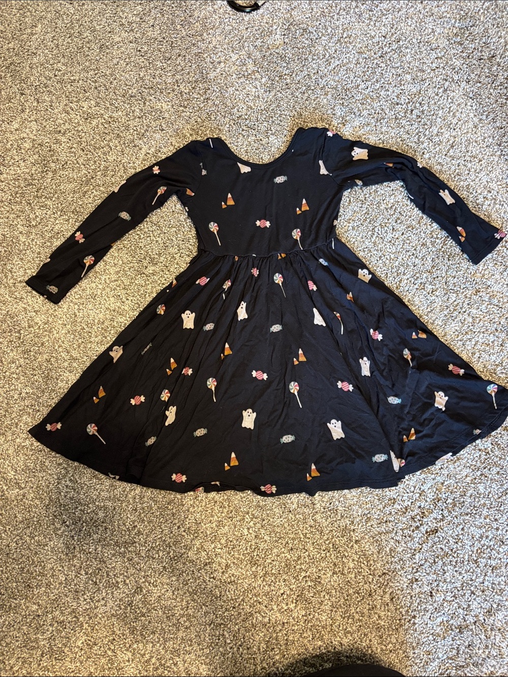 Kyte BABY Halloween Pattern Twirl Long-Sleeve Dress - Picture 2 of 2